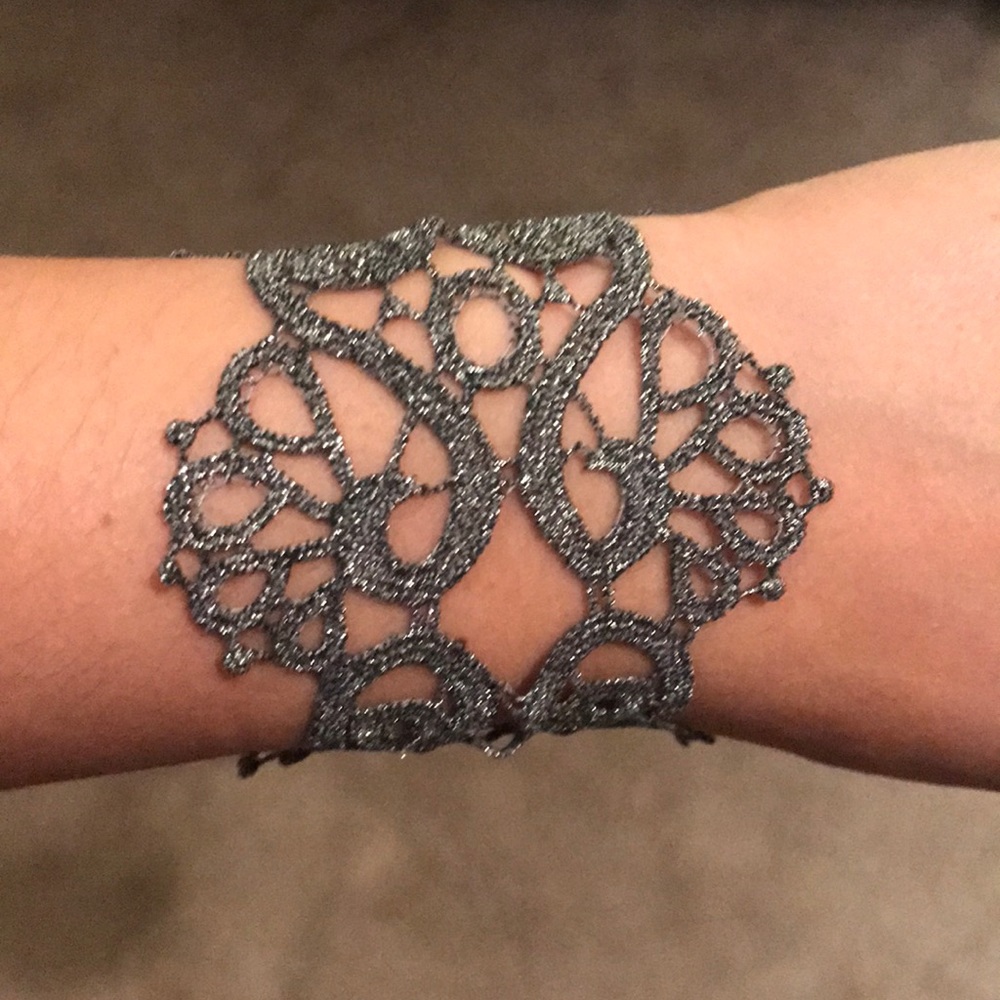 NWT Sparkly Grey Lace Bracelet